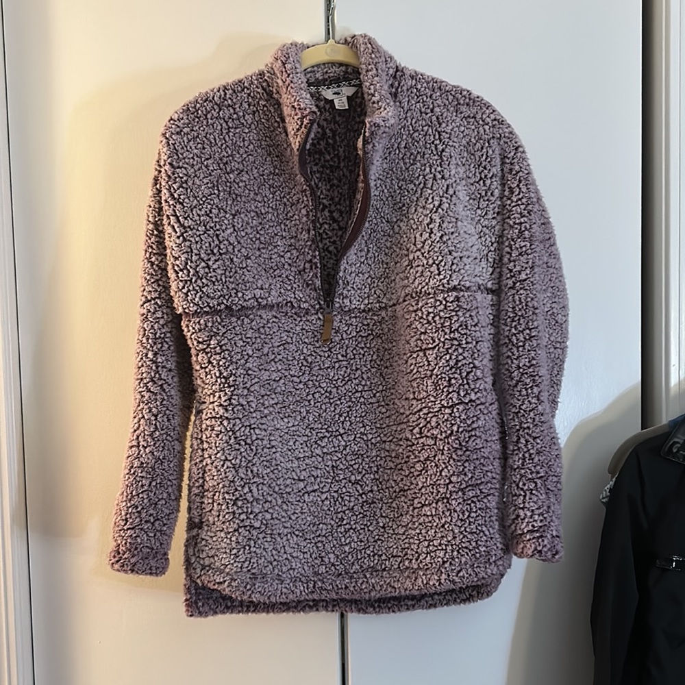 🐾 4 for $40 Pull over Teddy three-quarter zip jacket